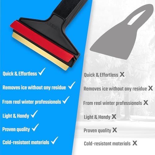 Ice Scraper Brass Blade Car Ice Scraper Long Handle 14, 5 inch Ice Scraper - Image 7