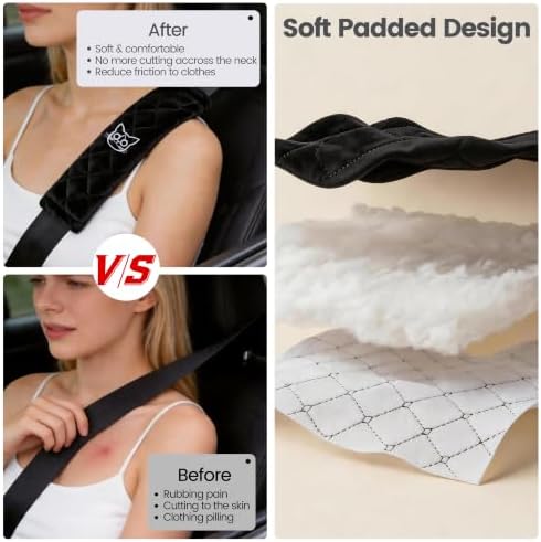 Amooca 2 Pack Seat Belt Covers Soft Shoulder Pad - Image 2