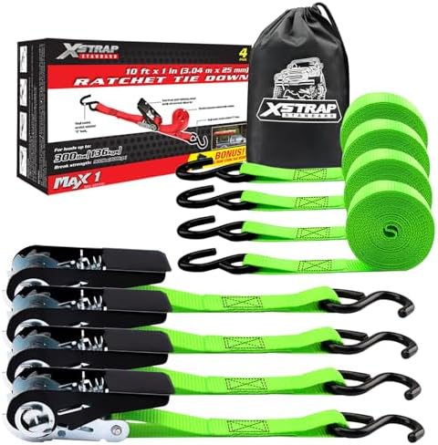 XSTRAP STANDARD 4-PK Ratchet Tie Down Straps by XSTRAPSTANDARD