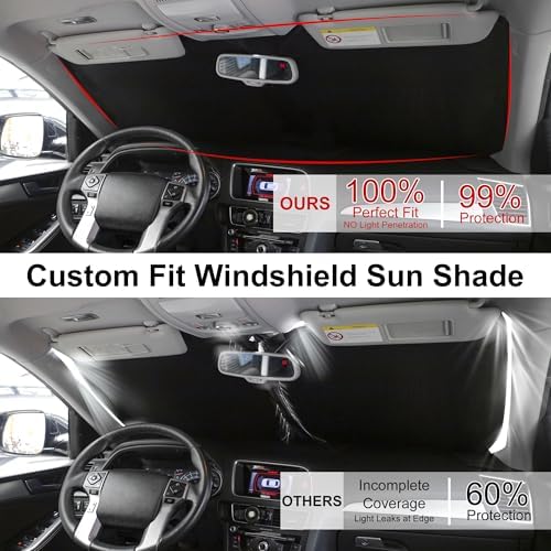 Windshield Sun Shade Sunshade for 2018-2026 Jeep Wrangler JL/4XE - Image 3