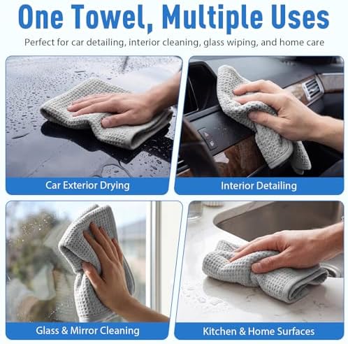 Shimeyao 20 Pcs Premium Waffle Weave Cleaning Cloths 16"x16" Reusable Absorbent - Image 6