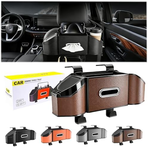 2026 Upgrade 4-in-1 Car Organizer Back Seat, Leather Multifunctional Car by Unknown