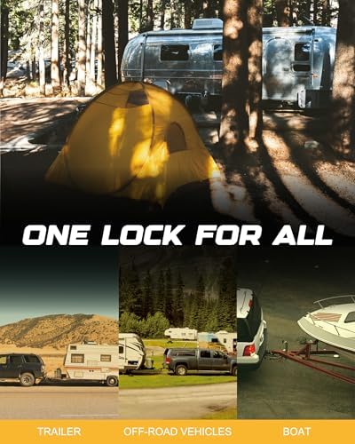 RETRUE Universal Trailer Coupler Lock, Adjustable Hitch Lock, Bright Yellow - Image 7