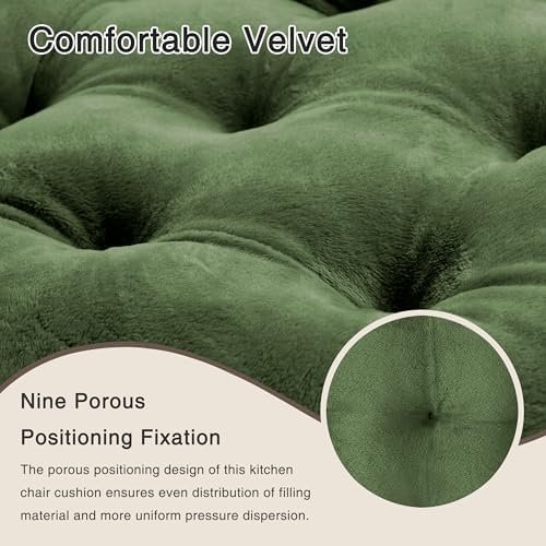 OVOV 4 Pack Chair Cushions for Dining Chairs 15.5"x15.5" Green - Image 4