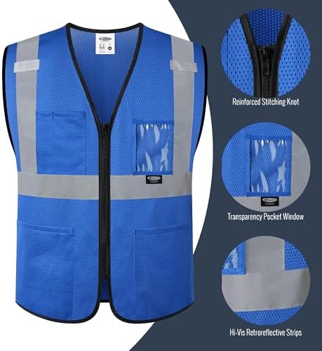 JKSafety Safety Vest for men women Hi Vis Vest - Image 4