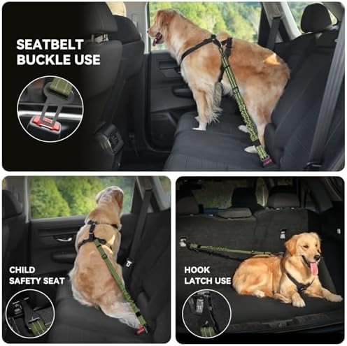 Pawaboo Dog Seat Belt Harness for Car, Seatbelt Harness - Image 4