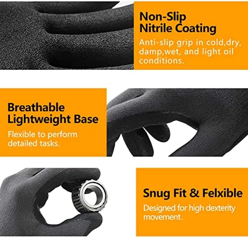 NEOTRIL Safety Work Gloves MicroFoam Nitrile Coated-3/6/12/36 Pairs, Breathable - Image 4