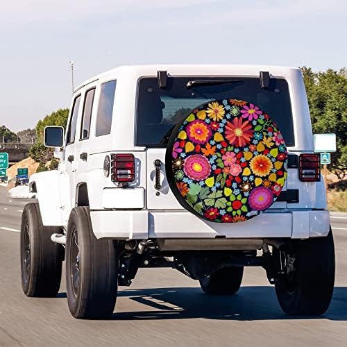 Delerain Colorful Autumn Flowers Spare Tire Cover - Image 3