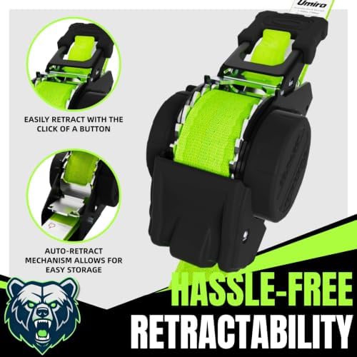 Retractable Ratchet Straps, 1 Inch x 12 Feet Heavy Duty Tie Downs, 1760lb Break - Image 6