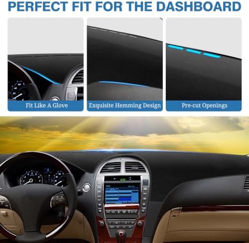 FIILINES Dash Cover for 2007-2012 Lexus ES ES240 ES350, Dashboard Mat Exact Fit - Image 4