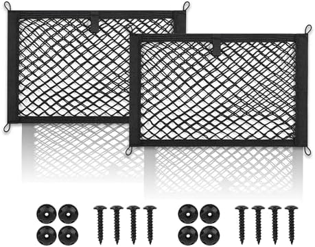 2 Layer Small Cargo Net, Cargo Storage Pocket Net, Mesh Elastic Pouch Organizer by KAKKOII