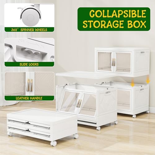 Stackable Storage Bins with Doors & Lids & Wheels - Image 4