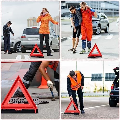 Kanayu 12 Pcs Warning Triangles Dot Reflective Foldable Emergency Safety - Image 6