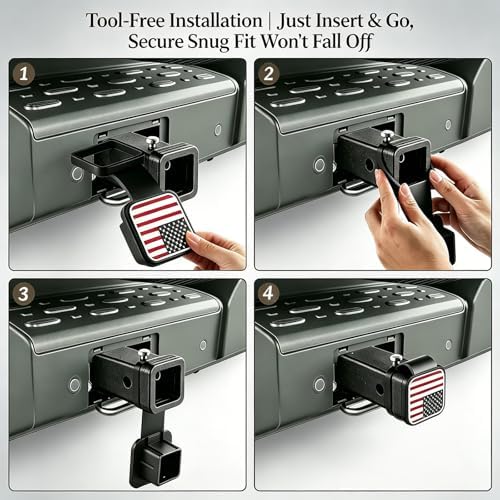 2 Inch Trailer Hitch Covers, Universal Rubber American Flag Trailer Hitch - Image 4