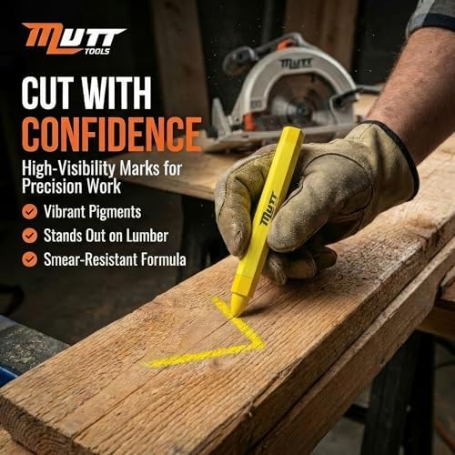 Mutt Tools Yellow Lumber Crayons 12 Pack - Image 4