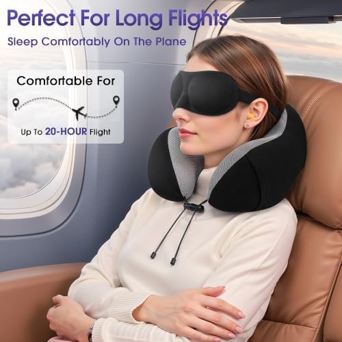 CloudBliss Neck Pillow for Airplanes, Memory Foam Travel Pillow - Image 4