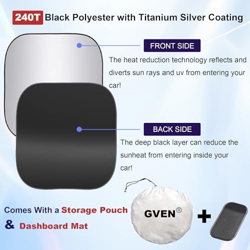 Gven Windshield Sun Shade 2pcs - Image 3