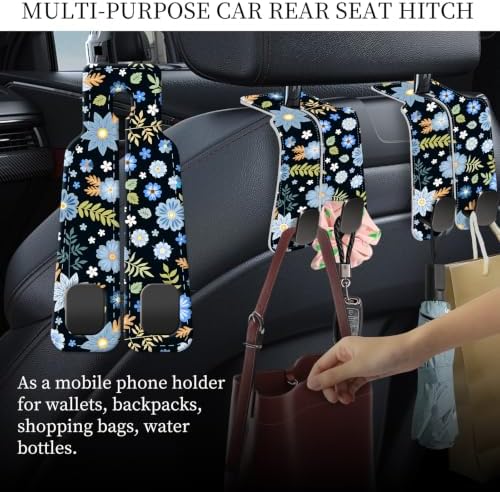 PU Leather Car Seat Hook, Storage Headrest Hanger, Cute Car Backseat Organizer - Image 3