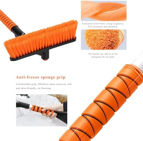 26.4 Inch Car Snow Scraper and Brush, Detachable Winter Snow Removal Tool - Image 3