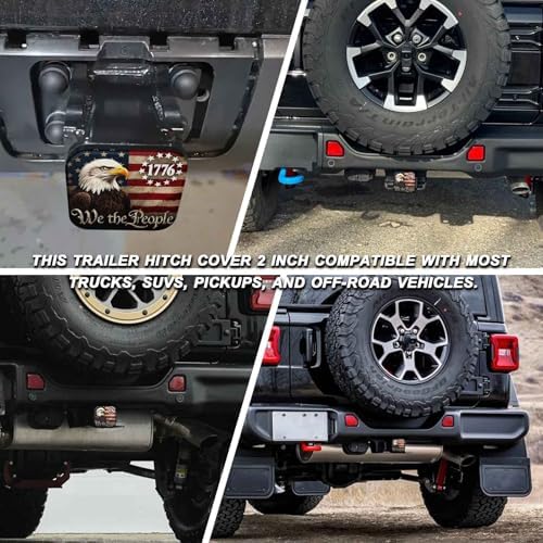 American Flag Bald Eagle Tow Hitch Covers Heavy Duty Rubber Trailer Hitch Cover - Image 5