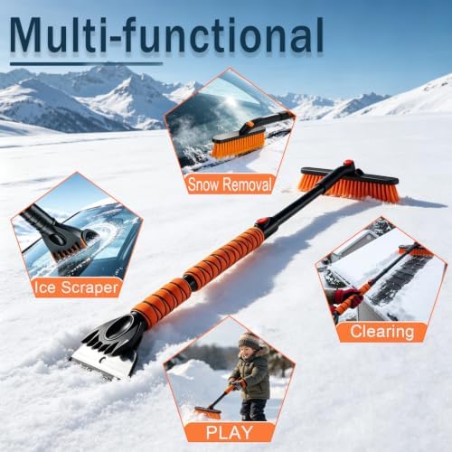 41" Snow Brush 2-in-1 Ice Scrapers - Image 5