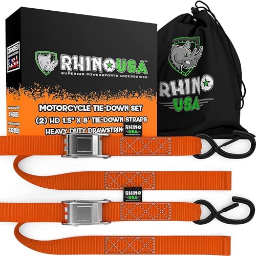 Rhino USA Motorcycle Tie Down Straps by RhinoUSAInc