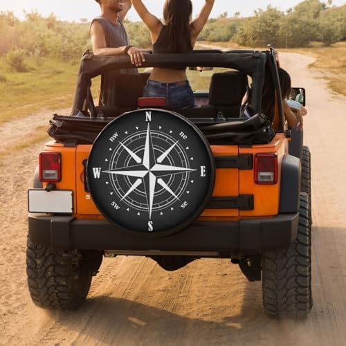 Compass Rose Symbol Spare Tire Cover Dust-Proof Wheel Tire Cover Fit Trailer - Image 4