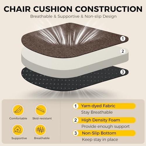 downluxe Indoor Chair Cushions for Dining Chairs, Soft and Comfortable Textured - Image 3