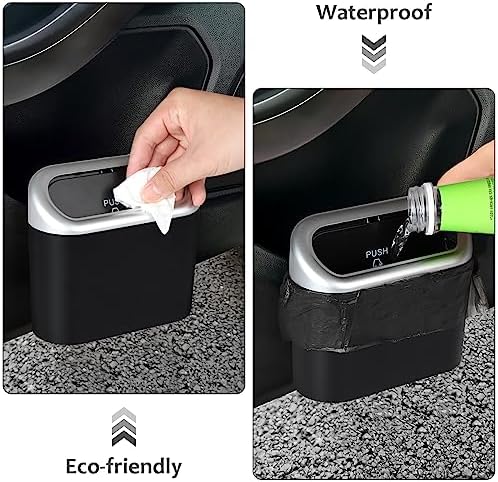 Accmor Car Trash Can with Lid, Mini Vehicle Trash Bin Car Dustbin Garbage - Image 6