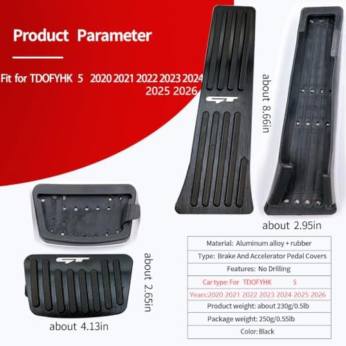 Aluminum Alloy Pedals Cover for TDOFYHK TDOFYH5 2020 2021 2022 2023 2024 2025 - Image 3
