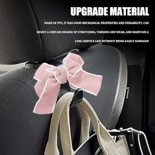2PCS Car Seat Headrest Hooks, Car Bag Hooks, Cute Bow Knot Vehicle Seatback - Image 3