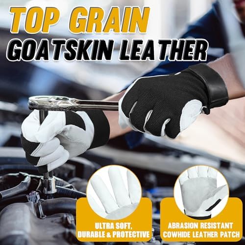 HANDLANDY Work Gloves for Men & Women, Utility Mechanic Working Gloves Touch - Image 2