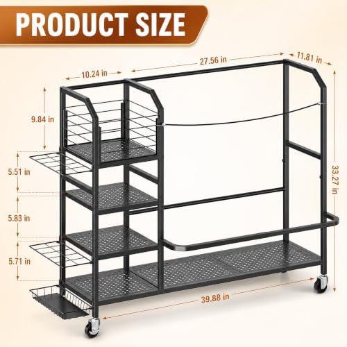 2 Golf Bag Storage Organizer for Garage, Metal Rack - Image 4