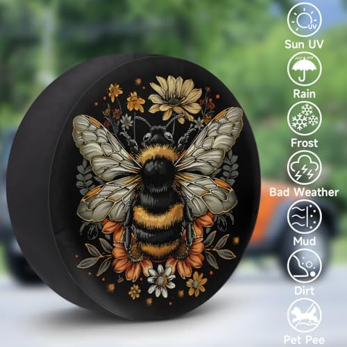 Bee Spare Tire Cover 14in Spare Wheel Covers Tire Storage Cover - Image 3