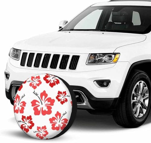 Pretty Hibiscus Spare Tire Cover Red Hawaiian Flower Aloha Blossom Funky Wheel - Image 7