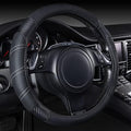CAR PASS Line Rider Microfiber Leather Sporty 14.5-15 inch Steering Wheel Cover by CARPASS