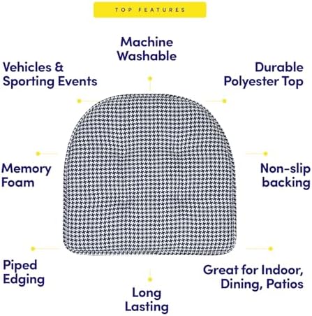 Sweet Home Collection Chair Cushion Memory Foam Pads Tufted Slip Non Skid - Image 5