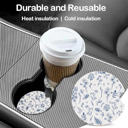 Ceramic Car Coasters – Absorbent Car Cup Holder Coaster Set - Image 2