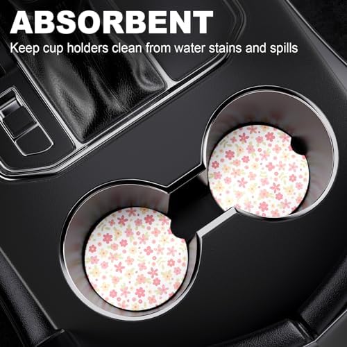 2 Pack Car Cup Holder Coaster, 2.63 inch Anti Slip Insert Absorbent Ceramic Car - Image 7