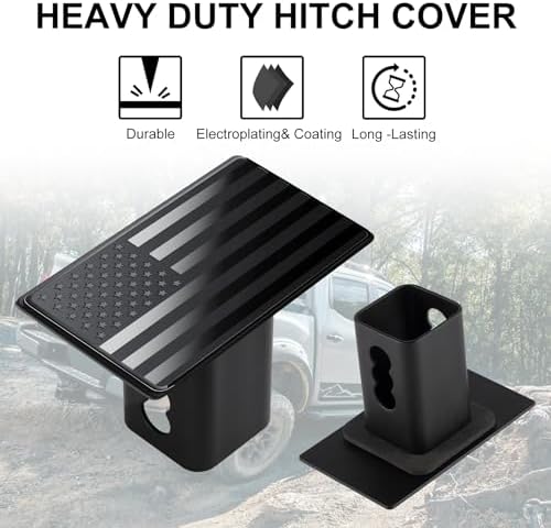 SINGARO Tow Hitch Cover, Heavy American Flag Metal Trailer Hitch Cover - Image 4