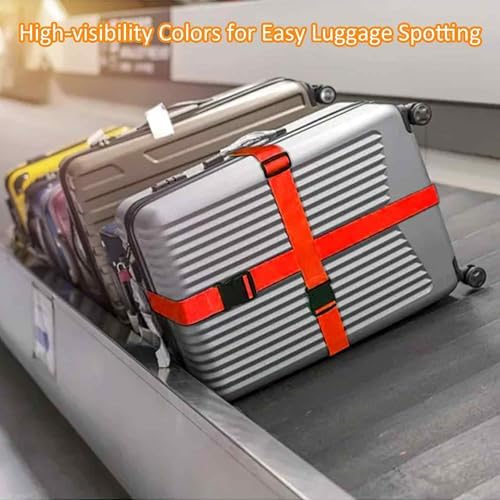 4 Pack Orange Luggage Straps, Adjustable Travel Belt - Image 4