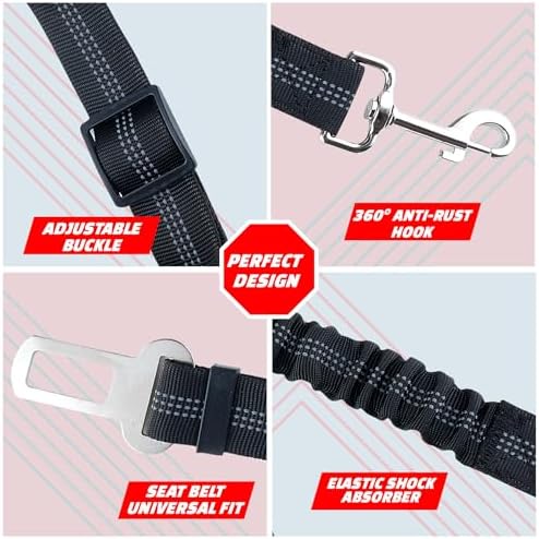 Dog Seat Belt for Car, 2 Pack Adjustable Dog Car - Image 7