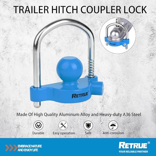 RETRUE Universal Trailer Coupler Lock, Adjustable Hitch Ball Lock - Image 5