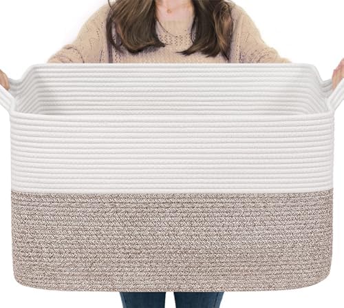 Goodpick 75L Extra Large Woven Blanket Basket by Goodpick