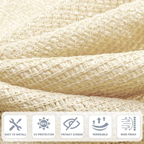 Cool Area Sun Shade Cloth with Grommets, Butter Cream - Image 4