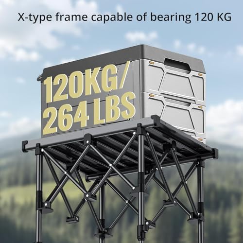 Anbte Roll Up Camping Table, Adjustable Height Max 27.5", 20” x 16” - Image 4