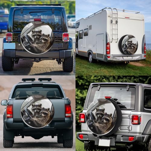 Raccoon Spare Tire Cover 15in Spare Wheel Covers Tire Storage Cover - Image 6