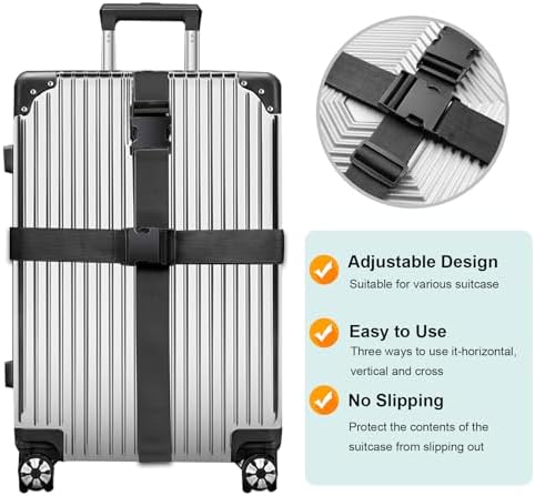 Luggage Straps for Suitcases, TSA Approved, Adjustable & Versatile, Sturdy - Image 2