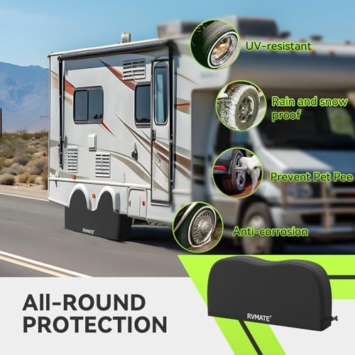 RVMATE RV Tire Covers, Dual Axle Wheel Cover Fits 24"-27" Dia. Tires, 2 Pack - Image 2