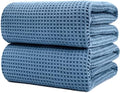 POLYTE 430 GSM Poly Blend Microfiber Waffle Bath Sheet XL Set, 35x70 in by Polyte